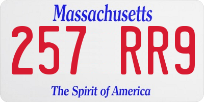 MA license plate 257RR9