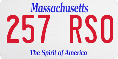 MA license plate 257RS0