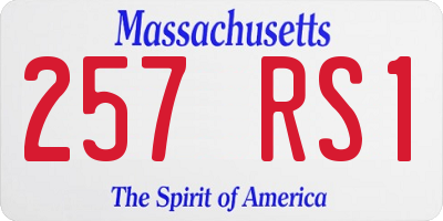 MA license plate 257RS1