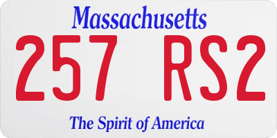 MA license plate 257RS2