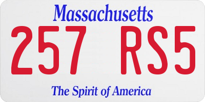 MA license plate 257RS5