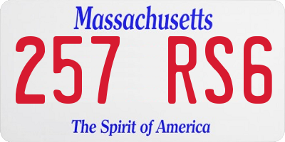 MA license plate 257RS6