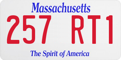 MA license plate 257RT1