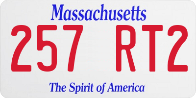 MA license plate 257RT2