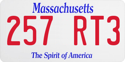 MA license plate 257RT3