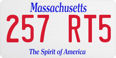 MA license plate 257RT5