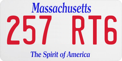 MA license plate 257RT6