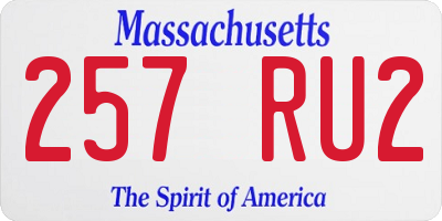 MA license plate 257RU2