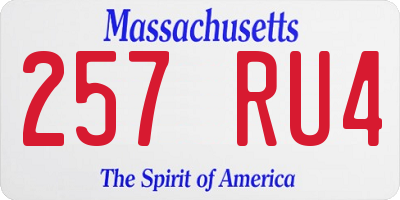 MA license plate 257RU4