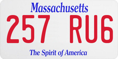 MA license plate 257RU6