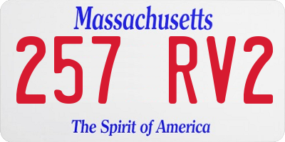 MA license plate 257RV2