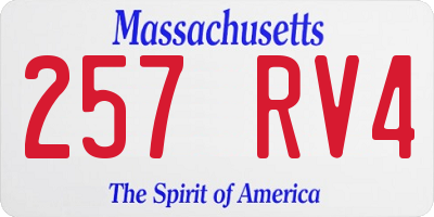 MA license plate 257RV4
