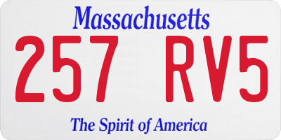 MA license plate 257RV5