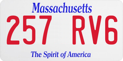 MA license plate 257RV6