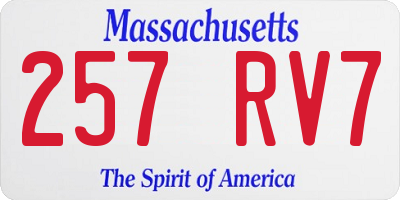 MA license plate 257RV7