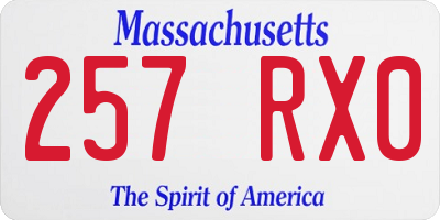 MA license plate 257RX0