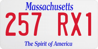 MA license plate 257RX1