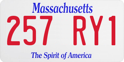 MA license plate 257RY1