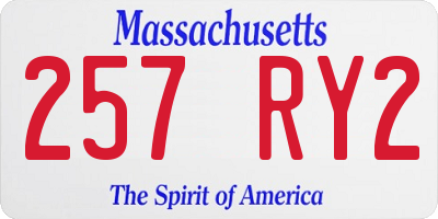 MA license plate 257RY2