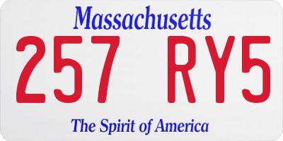 MA license plate 257RY5