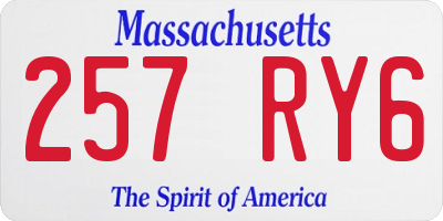MA license plate 257RY6