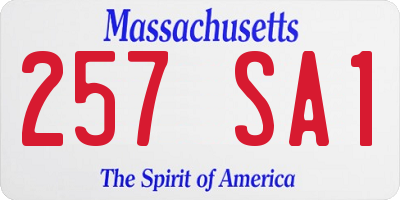 MA license plate 257SA1