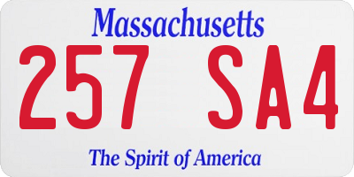 MA license plate 257SA4