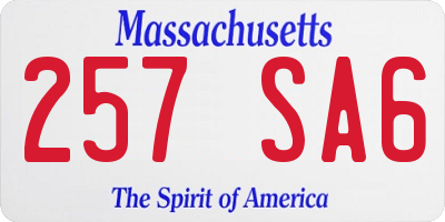 MA license plate 257SA6