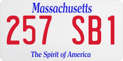 MA license plate 257SB1