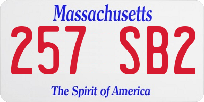 MA license plate 257SB2