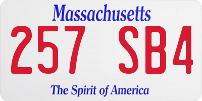 MA license plate 257SB4