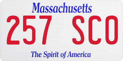 MA license plate 257SC0