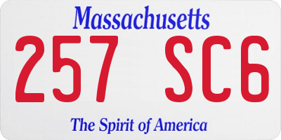 MA license plate 257SC6