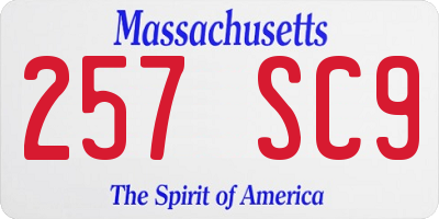 MA license plate 257SC9