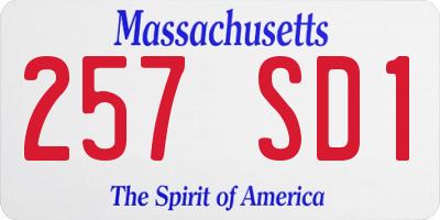 MA license plate 257SD1