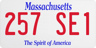 MA license plate 257SE1
