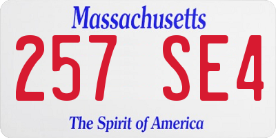 MA license plate 257SE4