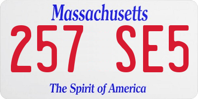 MA license plate 257SE5
