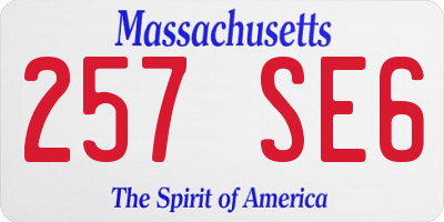 MA license plate 257SE6