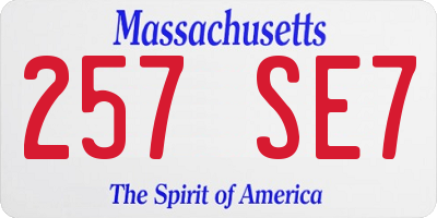 MA license plate 257SE7