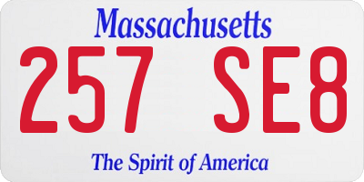 MA license plate 257SE8