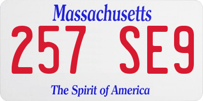 MA license plate 257SE9