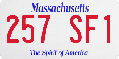 MA license plate 257SF1