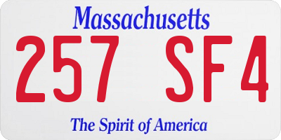 MA license plate 257SF4