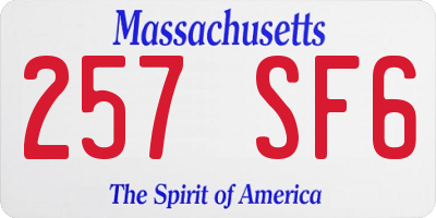 MA license plate 257SF6