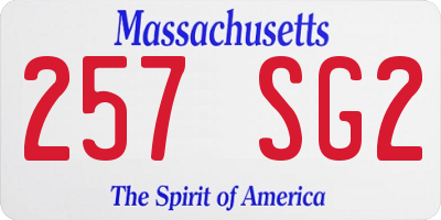 MA license plate 257SG2