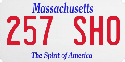 MA license plate 257SH0