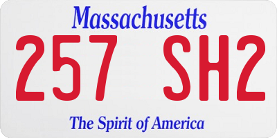 MA license plate 257SH2