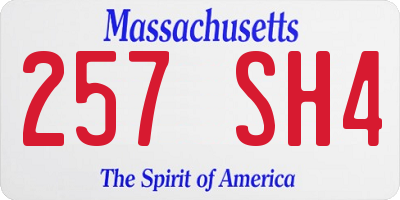 MA license plate 257SH4