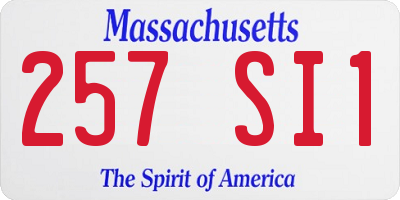 MA license plate 257SI1